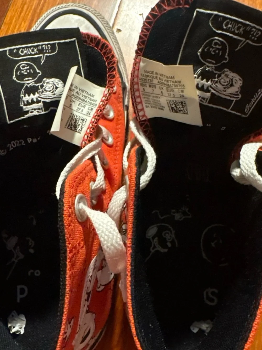 Converse Peanuts Orange High-Top Sneakers - Picture 5 of 7